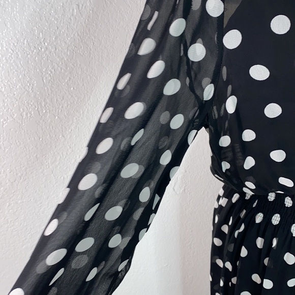 ZARA black and white polka dot fun party dress S - Picture 5 of 8